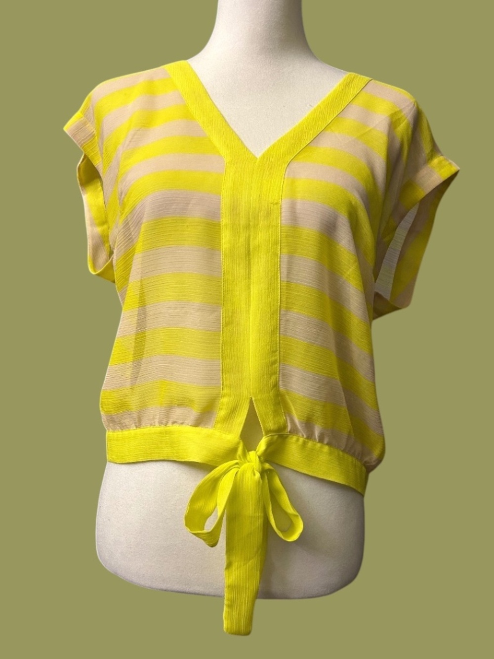 Bebe Sheer Short Sleeve Top